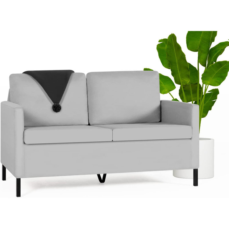 Jimeny 50.78'' Upholstered Sofa, Light Gray