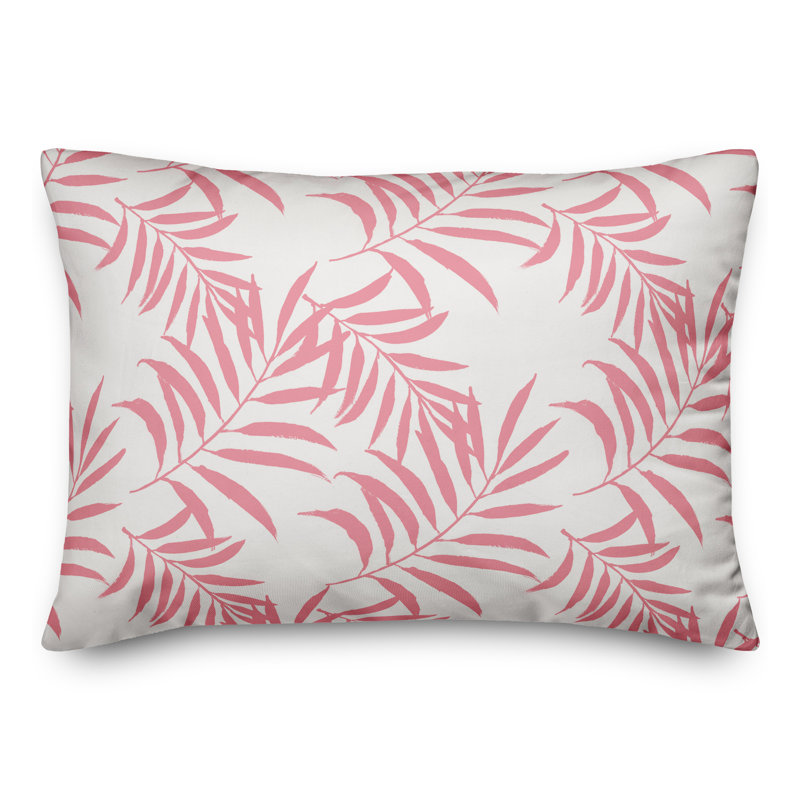 Floral Outdoor Reversible Throw Pillow, Pink, 14"H x 20"W