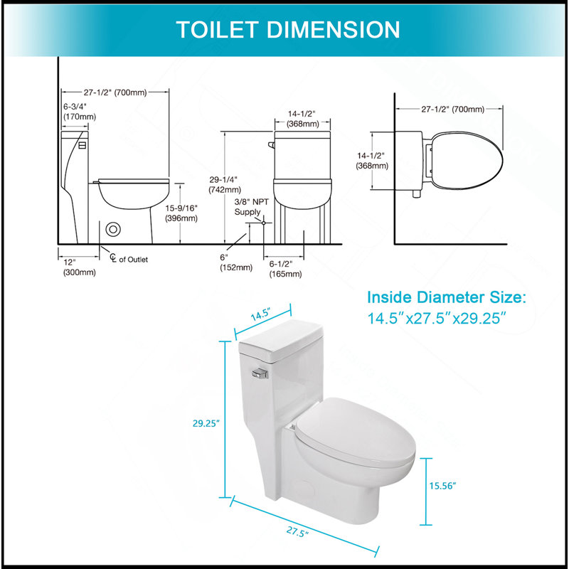 Toilette une pièce en céramique moderne à simple chasse avec siège cloisonné