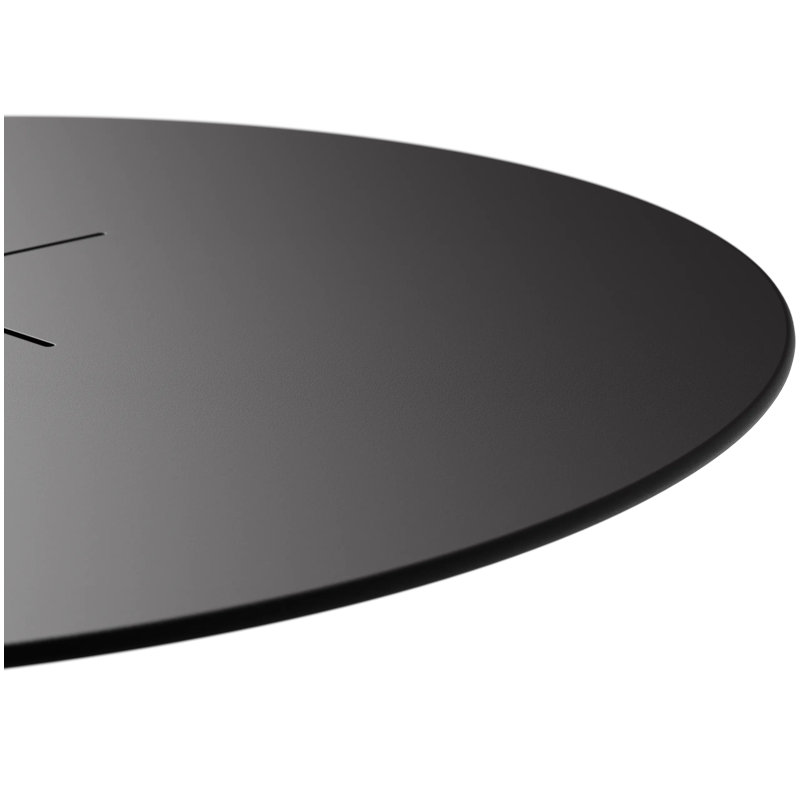 X Metal Outdoor Dining Table With Umbrella Hole , 48'' in. W 48'' in. D, Charcoal