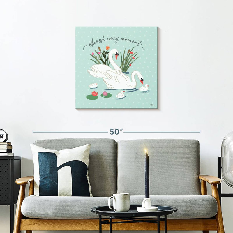 Tergel Swan Lake IV Mint, 24" H x 24" W