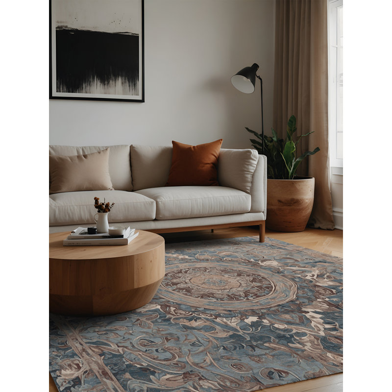 Machine Washable Gray Area Rug, Square 3'