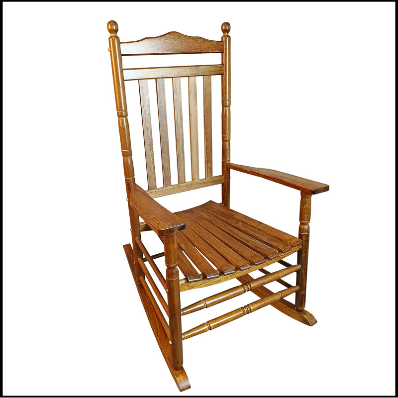 Chaise berçante d'extérieur en bois massif Caycee