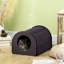 Cabine chauffée pour animaux de compagnie, imperméable, portative, maison brune avec fonctionnalité