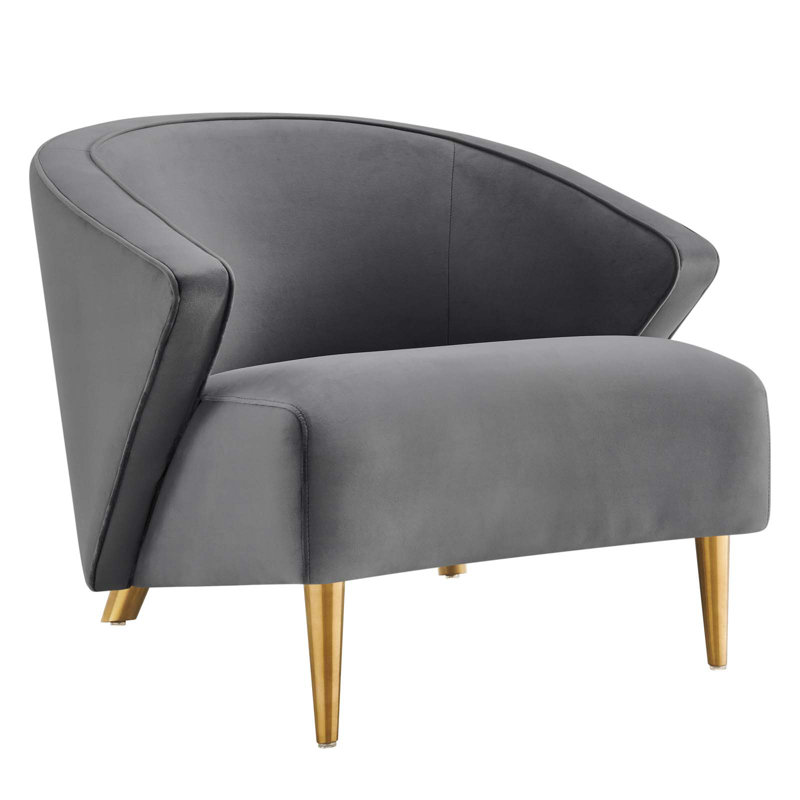Modway Odyssey Performance Velvet Armchair, Gray Velvet