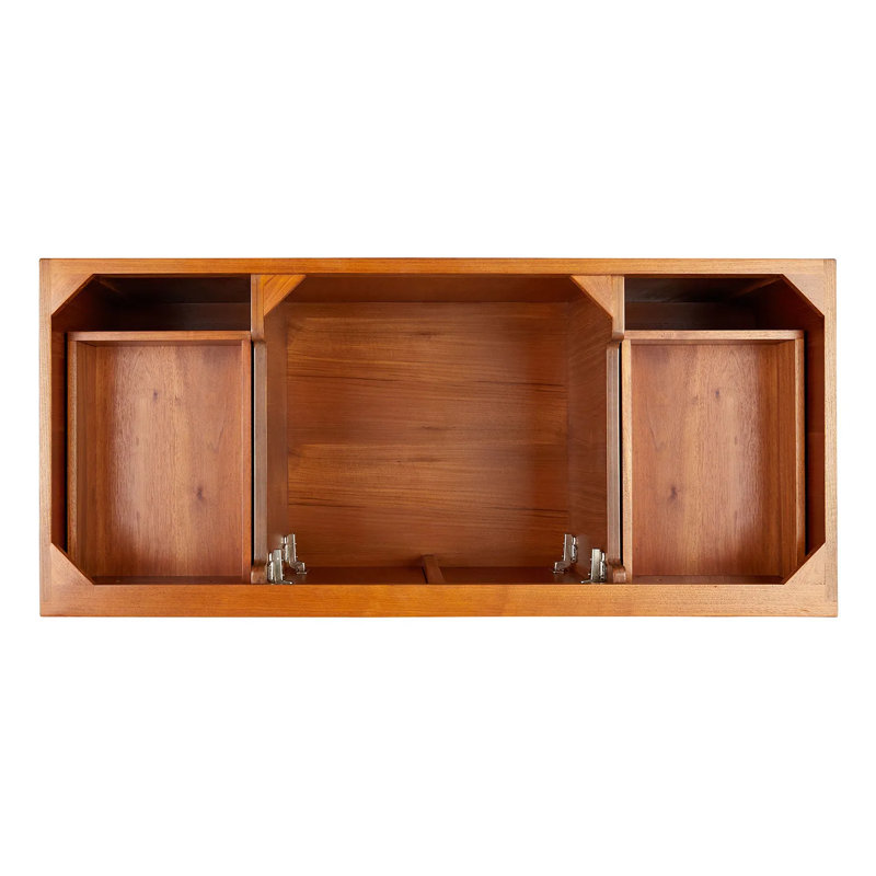 48" Novak Single Bathroom Vanity Set with Rectangular Undermount Sink, Natural Teak, Single-Hole Centered