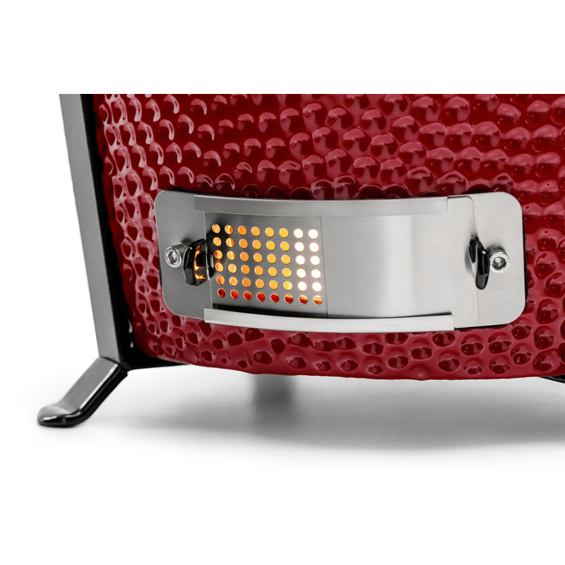 Kamado Bono 18cm W Wood Pellet Grill, Red