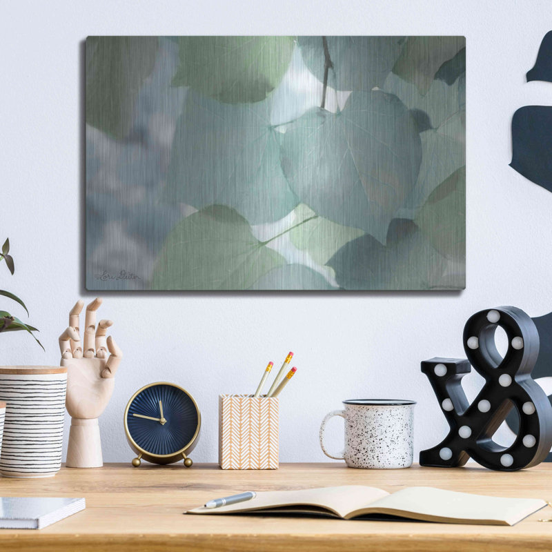 «Aqua Leaves» par Lori Deiter, H 12 po x l 16 po