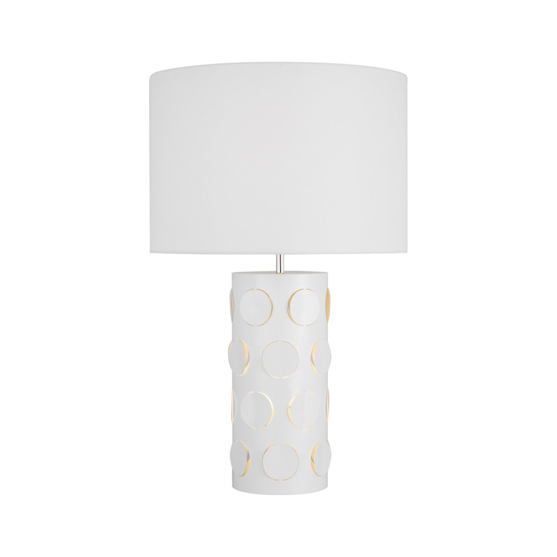 Dottie White Metal Table Lamp with Linen Shade
