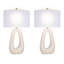 Lampe de table en céramique Serenity Loop - blanc texturé - ensemble de 2