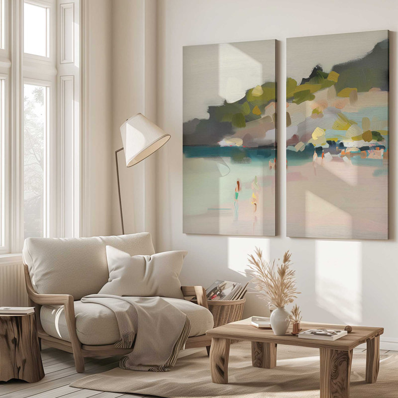 Sandy Spectrum v2 | Impression sur toile 2 panneaux | Combiné, H 48 po x l 48 po
