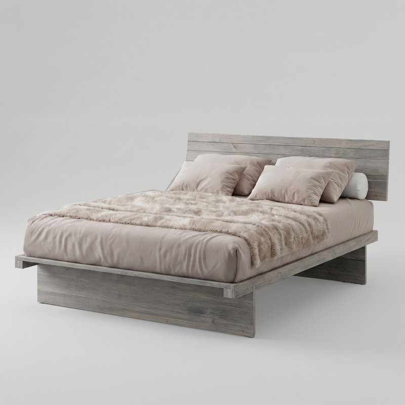 Structure de lit Hardee, Twin, Bois gris