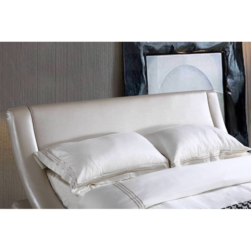 Albricus Upholstered Sleigh Bed, King, Gold
