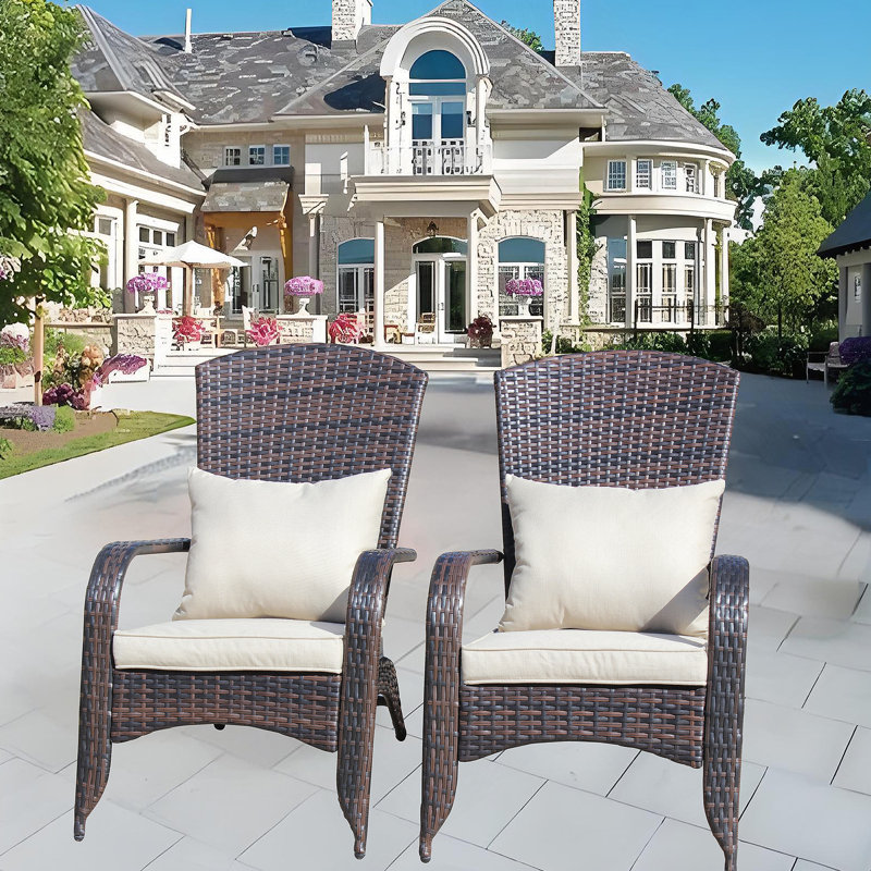 Chaise de patio avec coussins (coussin), Brun