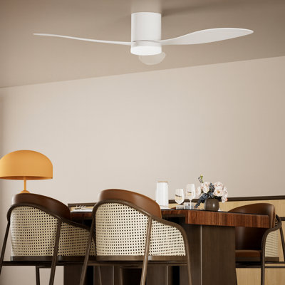 52” 3 - Blade Dimmable Ceiling Fan With LED Lights And Remote Control