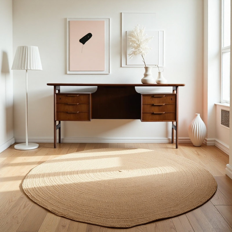 Bureau complet en bois d'hévéa massif