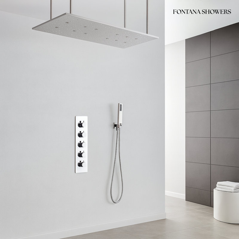 Verona LED Thermostatic Shower System with Temperature Control and Rainfall Mist Modes