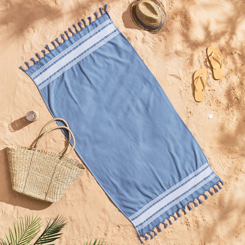 Hammam 100% Cotton Beach Towel Single, Blue
