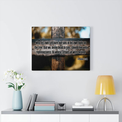 «Live Unto Righteousness 1 Peter 2: 24», décoration murale chrétienne