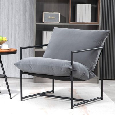 Fauteuil d'appoint élégant en velours moderne