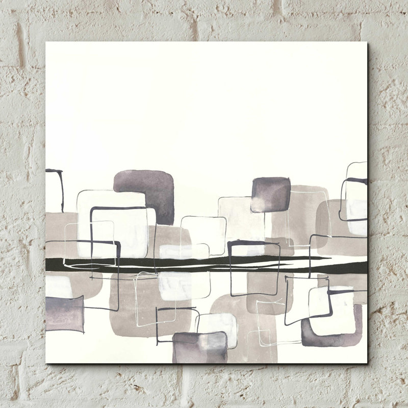 Placid Boxes I par Chris Paschke - Peinture sans cadre, H 12 po x l 12 po x P 0,13 po
