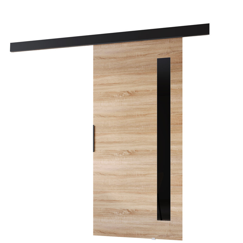 Sliding Door Prim G, Interior Door, 96cm x 205cm, Sonoma Oak/Black