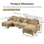 Canapé modulaire classique à 4 places modulaire en U avec accoudoirs évasés et volants amovibles, jupes plissées et pieds fuselés, canapé en nuage à assise profonde en chenille avec repose-pieds mobile-31500710-7326069-7326071