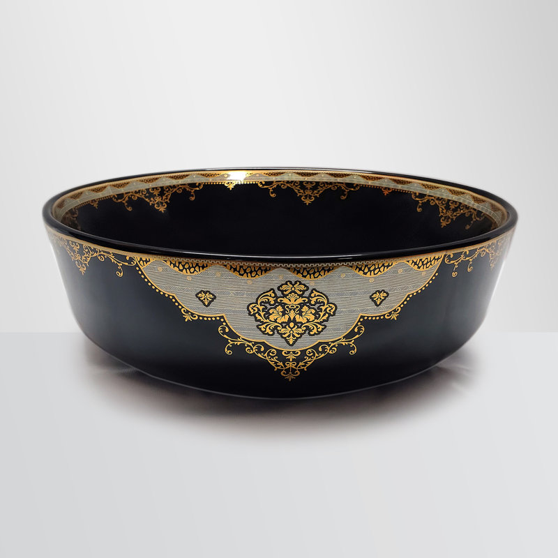 Juvia Classic 16.5'' Black Vitreous China Circular Bathroom Sink