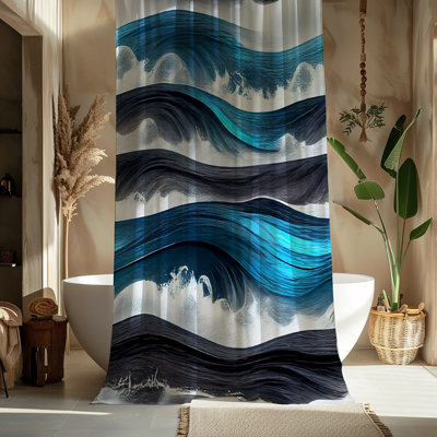 Ocean Waves Abstract Shower Curtain