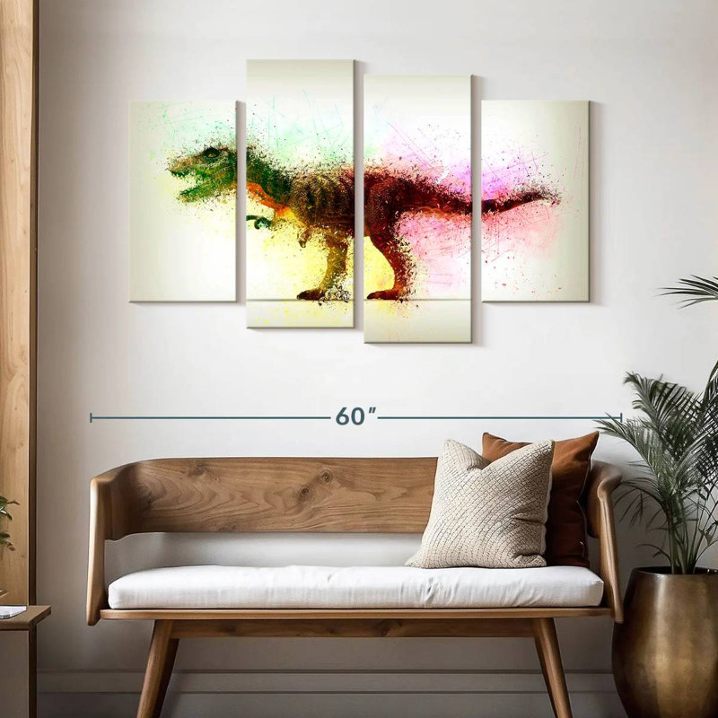 Brampt dinosaure abstrait, H 32 po x l 52 po