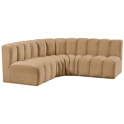 Hirah Upholstered Curved Sectional Reversible