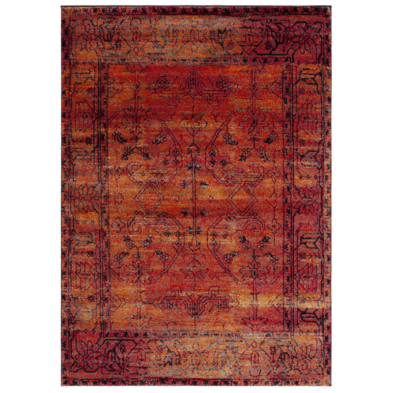 Tapis oriental orange Scheinuk, Rectangle 5 pi 3 po x 7 pi 6 po