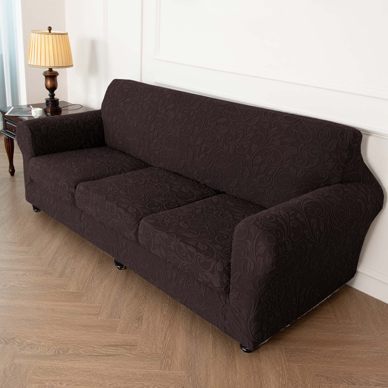 Housse tricotée pour fauteuil inclinable en jacquard, Brun