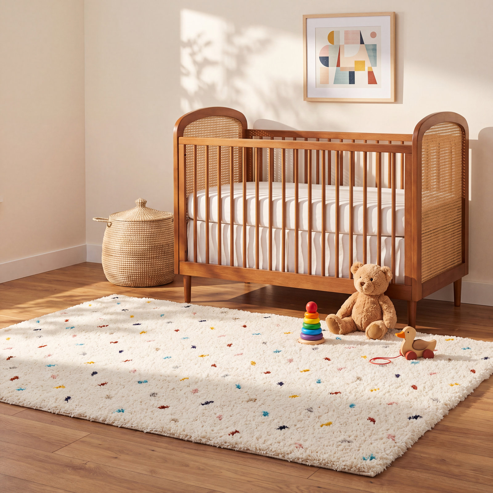 Mayon Dot Shag Area Rug, Rectangle 3'11" x 5'7"