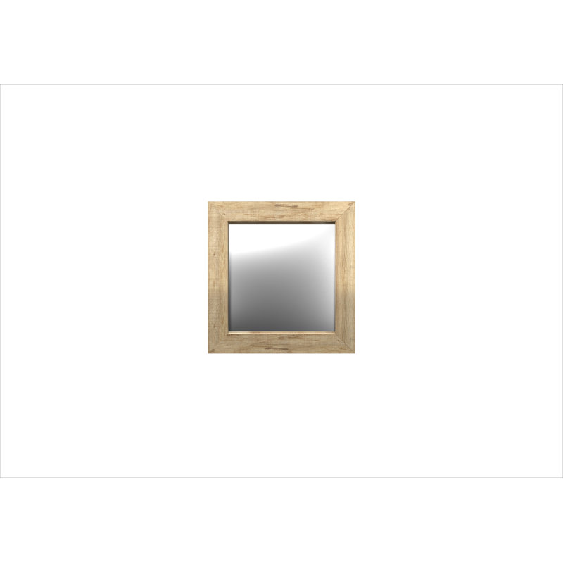Javeria Wood Flat Wall Mirror, Light Brown, 86cm H x 60cm W