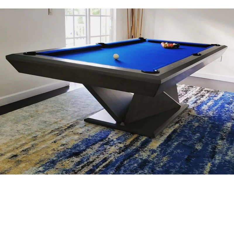 White Billiards 90'' L Pool Table with Leg Levelers