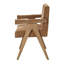 Chaise avec accoudoirs en chenille et chêne chocolat (ensemble de 2)