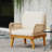 Wood Club Chair With Weather- And Robust Rope Weave, 28" X 27" 31.5 In