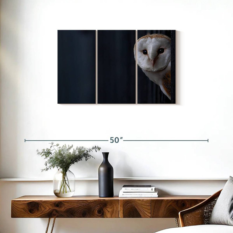 Hibou regardant dehors, H 20 po x l 33 po