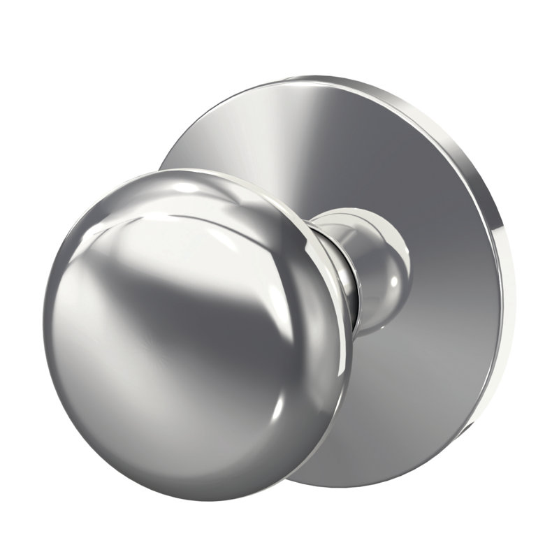 Plymouth Non-Turning Knob with Kinsler Trim, Bright Chrome