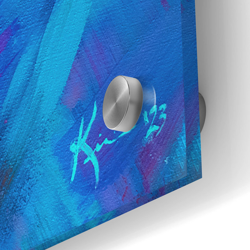 Art mural en verre rouge «Hummingbird Colorful» par Lindsay Kivi par Red Barrel Studio®, H 24 po x l 36 po x P 0,2 po