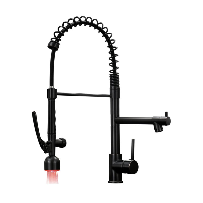 Robinet de cuisine rétractable AvaMalis, Noir mat