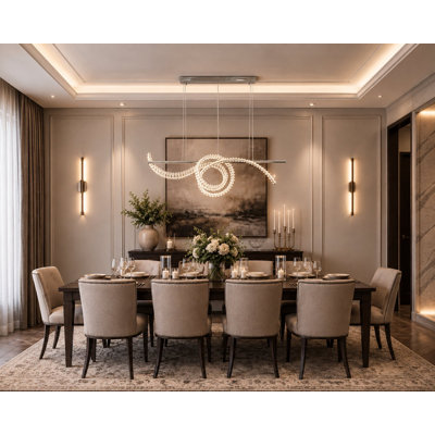 Lustre transitionnel en cristal 2 lumières