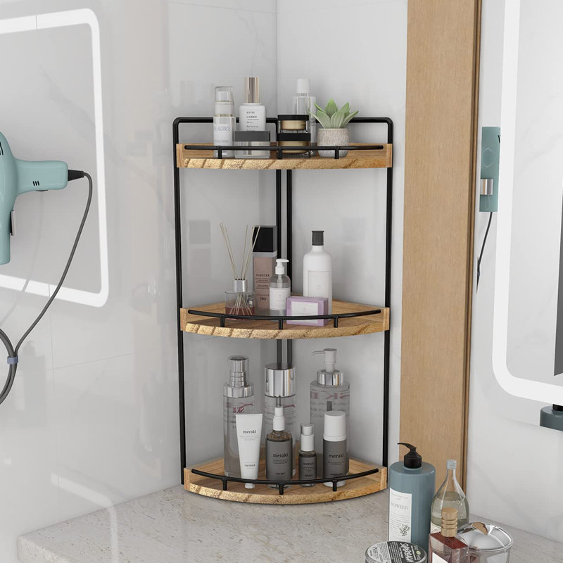 Robandy Wall Mounted Optional Bathroom Shelves, Rustic Brown