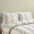 Cotton King/ King Duvet - Grey Stripes Decorated Bedding , With Star Pattern