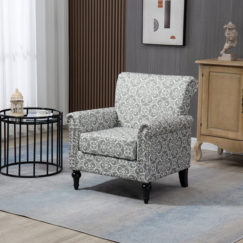Fauteuil large 29,92 po Cloetta, Lin gris