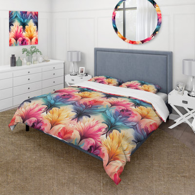 Ensemble de housse de couette Colorful Cosmic Ikat Radiance
