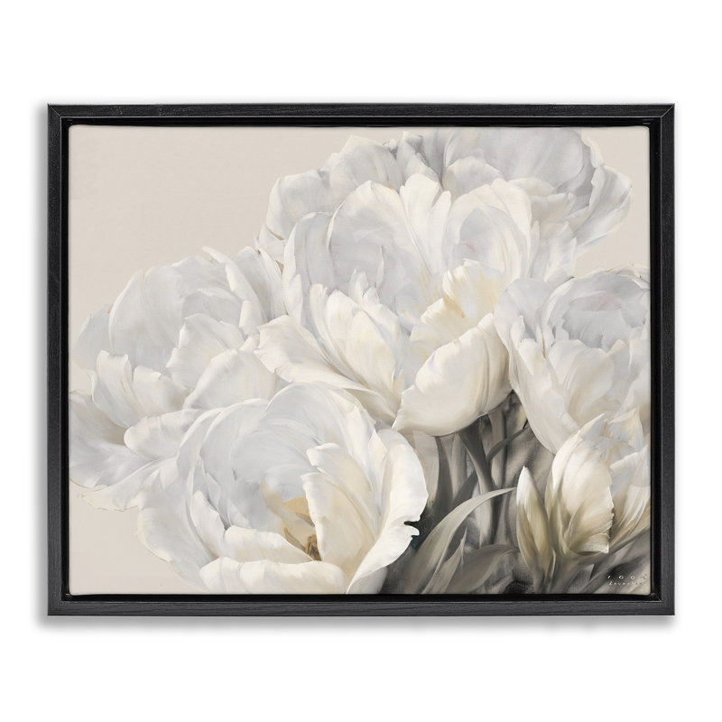 Roses Sprouting, Jet Black Floater Frame, 17" H x 21" W