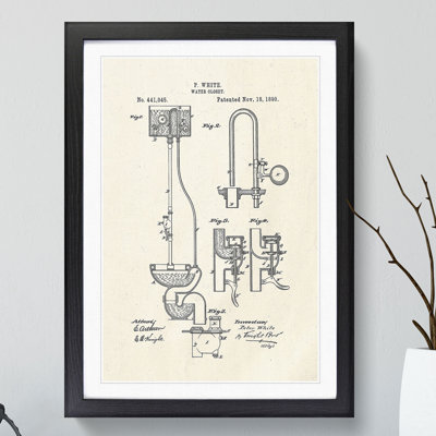 Toilet Water Closet Patent - Framed Print