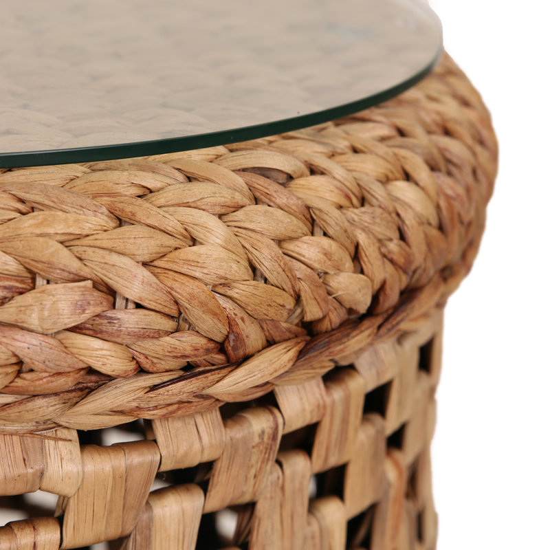 Malacca Glass End Table